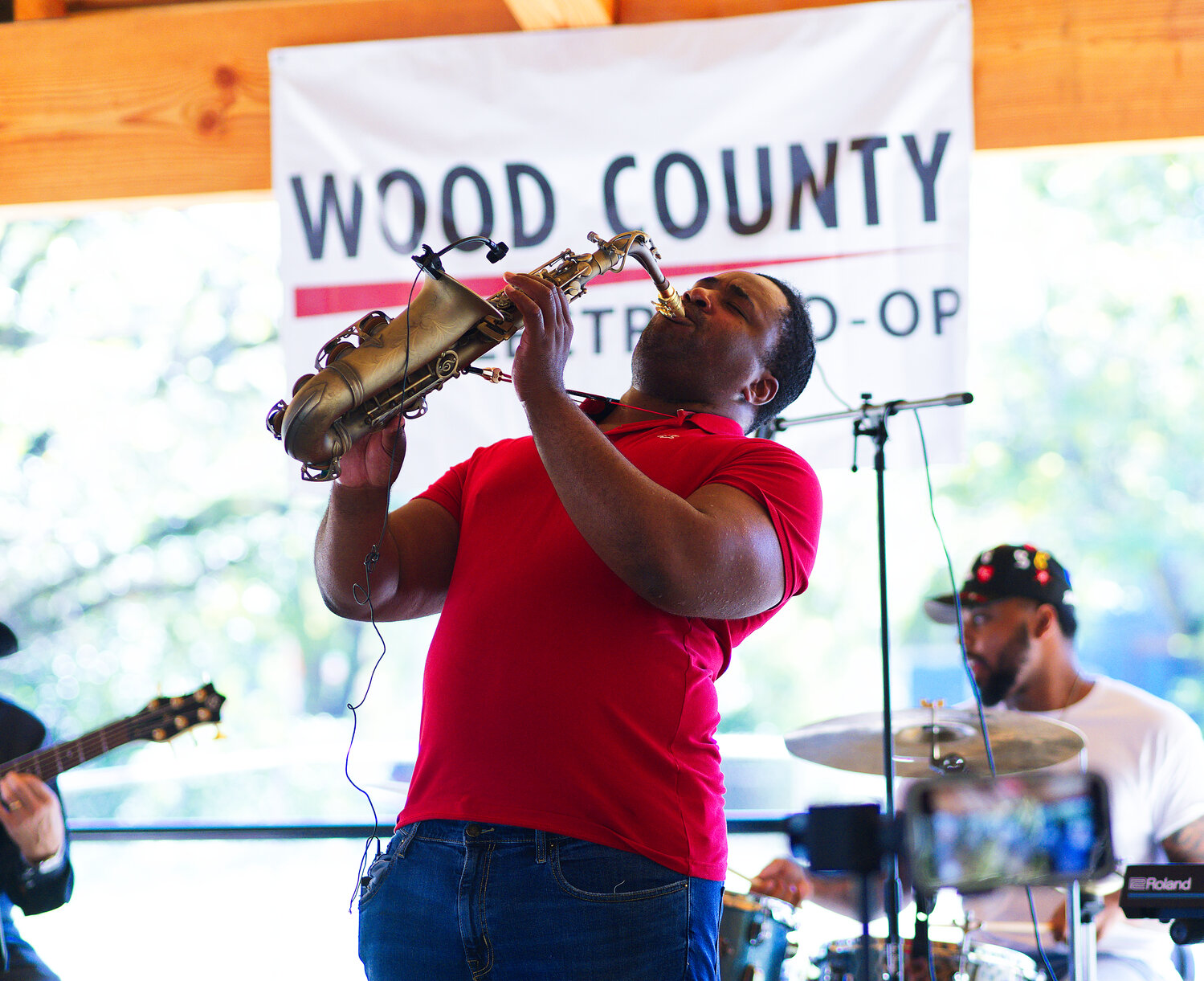 Low D and his Jam Band were special performers for the annual members’ meeting of the Wood County Electric Co-op last Friday in Quitman, held in the new pavialion at Jim Hogg City Park.